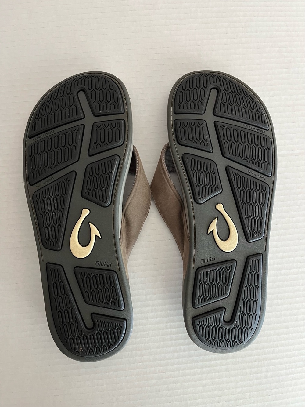 OluKai Tuahine Waterproof Leather Brown Hawaiian Sandals 10465-4Q4Q  Size 12 - Picture 7 of 9